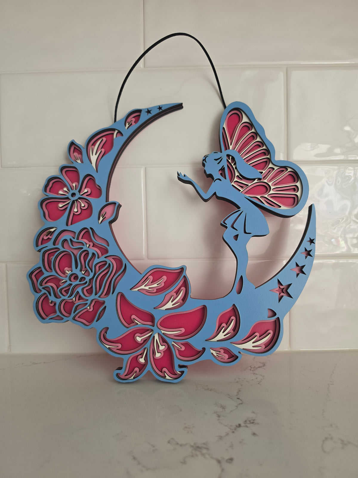 Enchanted Fairy on Crescent Moon Wall Art