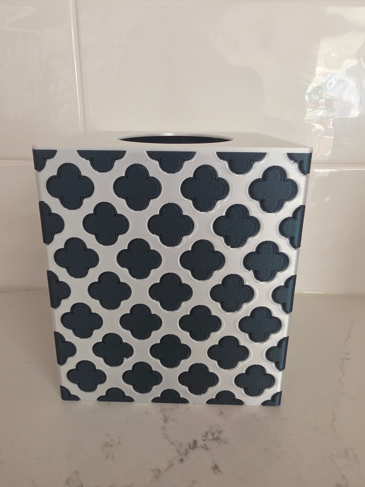 Modern Geometric Quatrefoil Tissue Box Cover