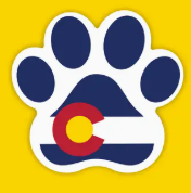Colorado Flag Dog Paw Sticker