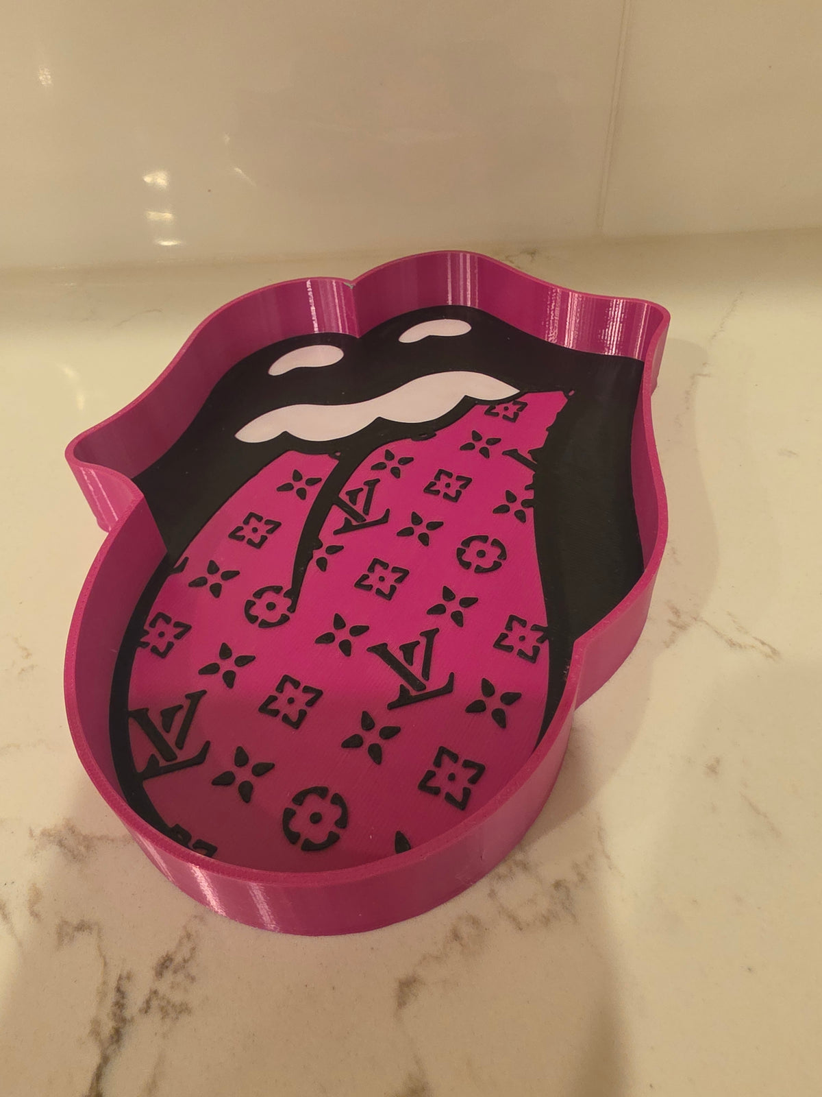 Pop Art Rock ’n’ Roll Designer Monogram Catchall Tray