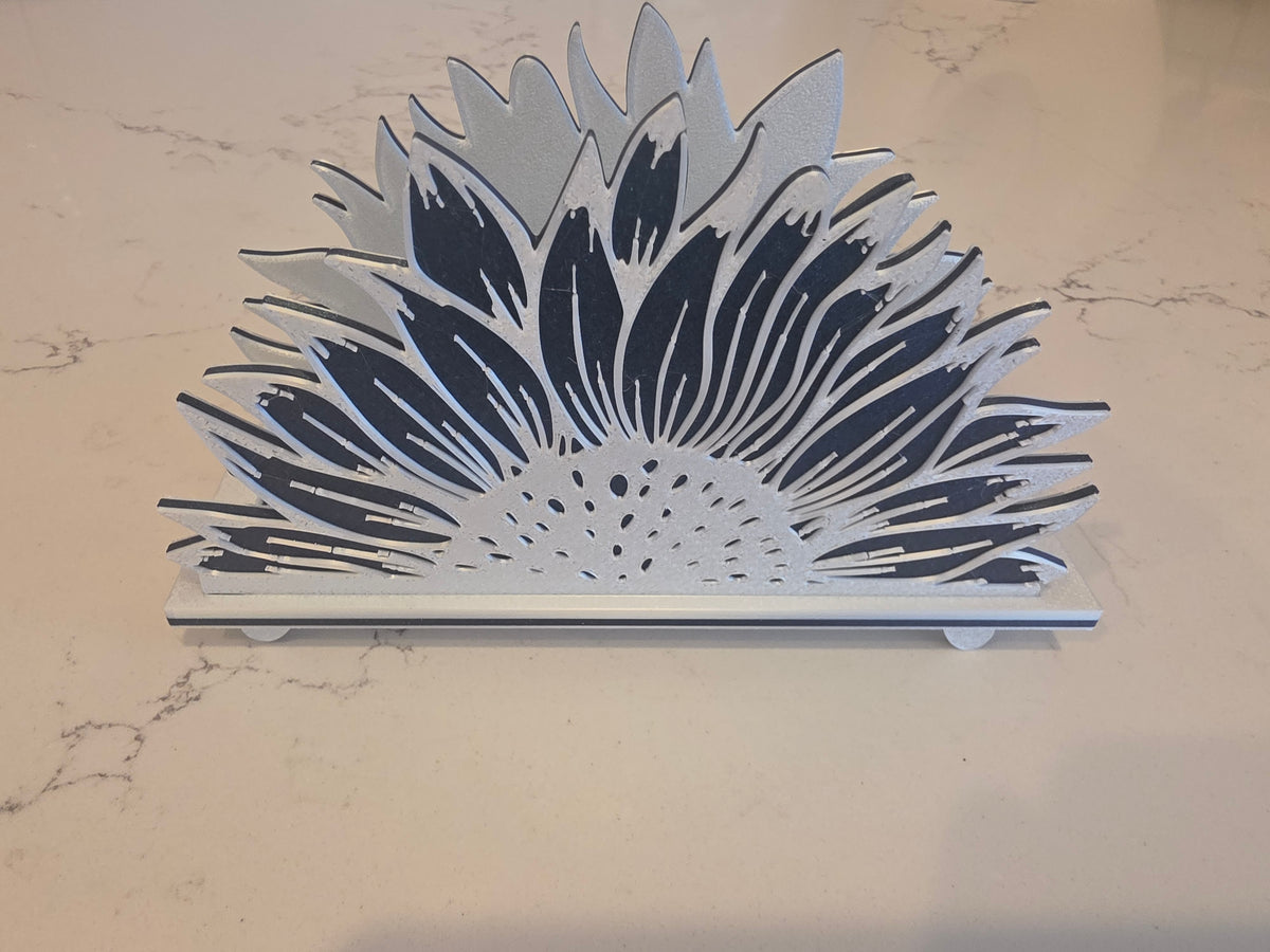 Servilletero de girasol en capas estilo granja moderno