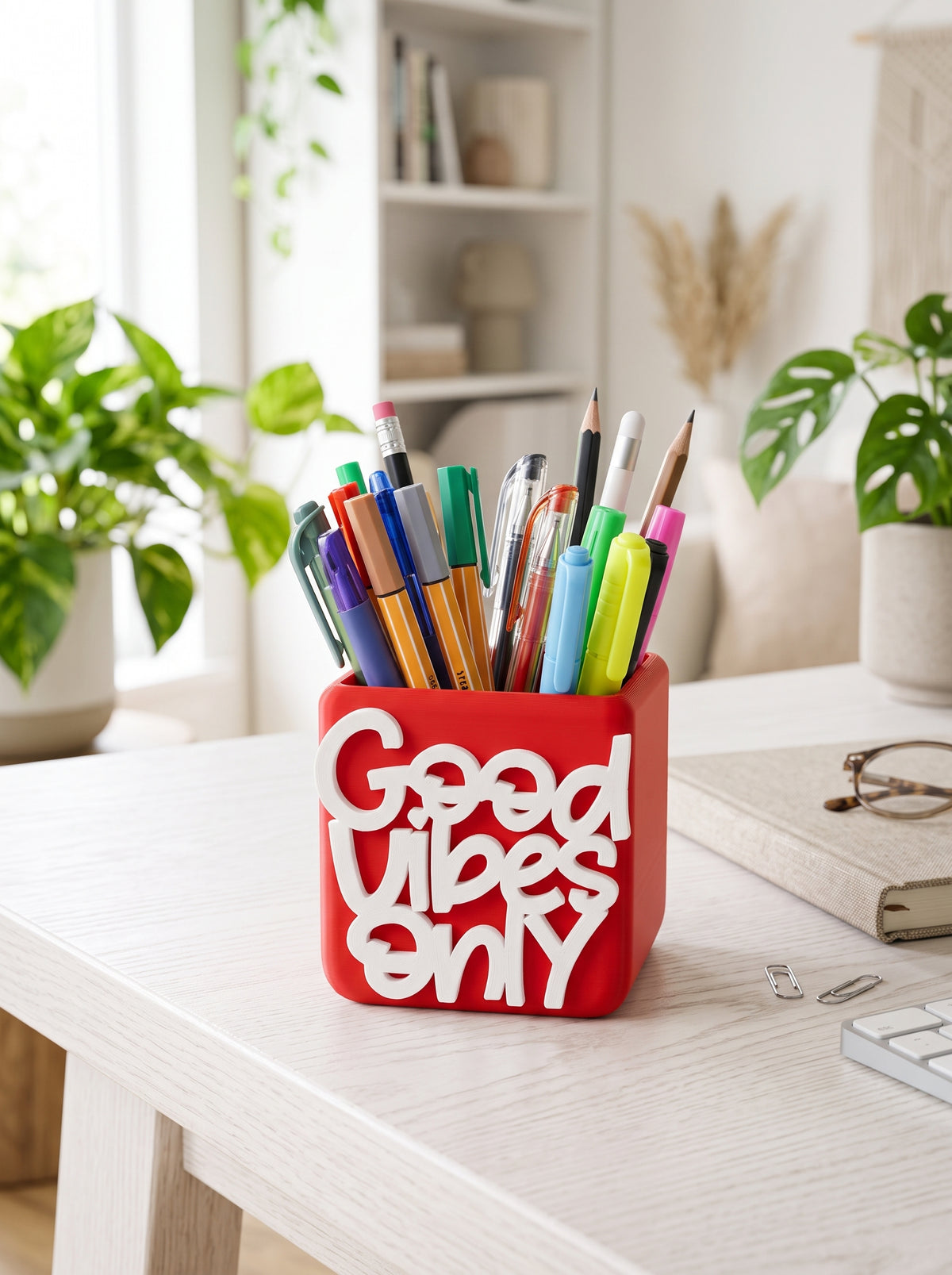 Porte-stylo/Pot de fleurs « Positivité »