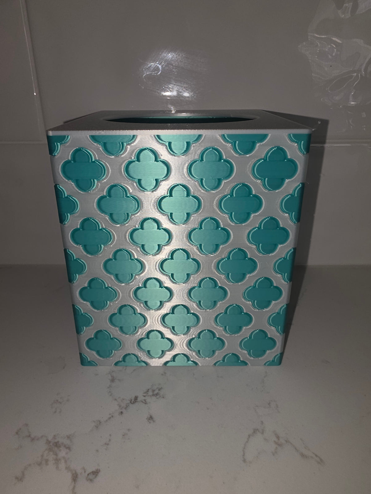 Modern Geometric Quatrefoil Tissue Box Cover