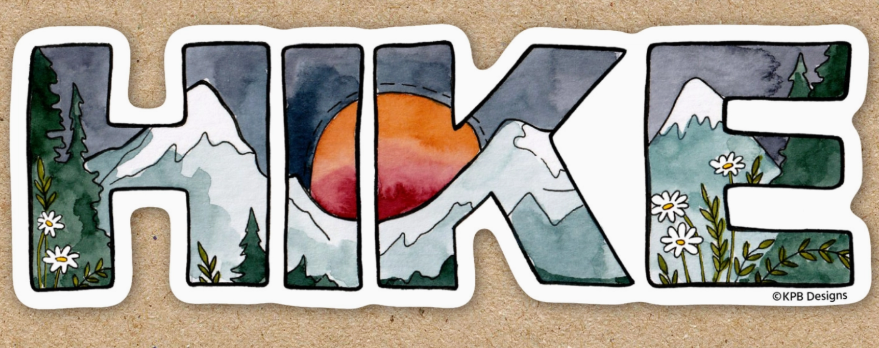 Hike Wildflowers and Mountain sticker