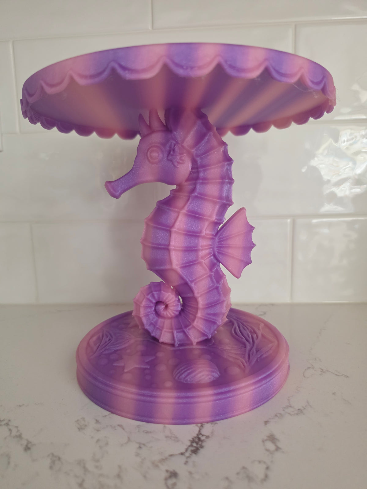 Coastal Seahorse Cake Stand