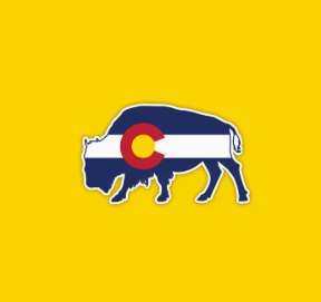 Colorado Flag Buffalo Sticker