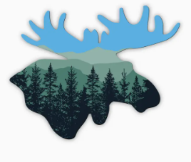 Trees in Moose Head Sticker