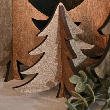 4.5" 3D Whimsical Wood Tree