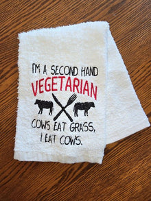 2nd hand vegetarian hand towel - Create Marketplace
