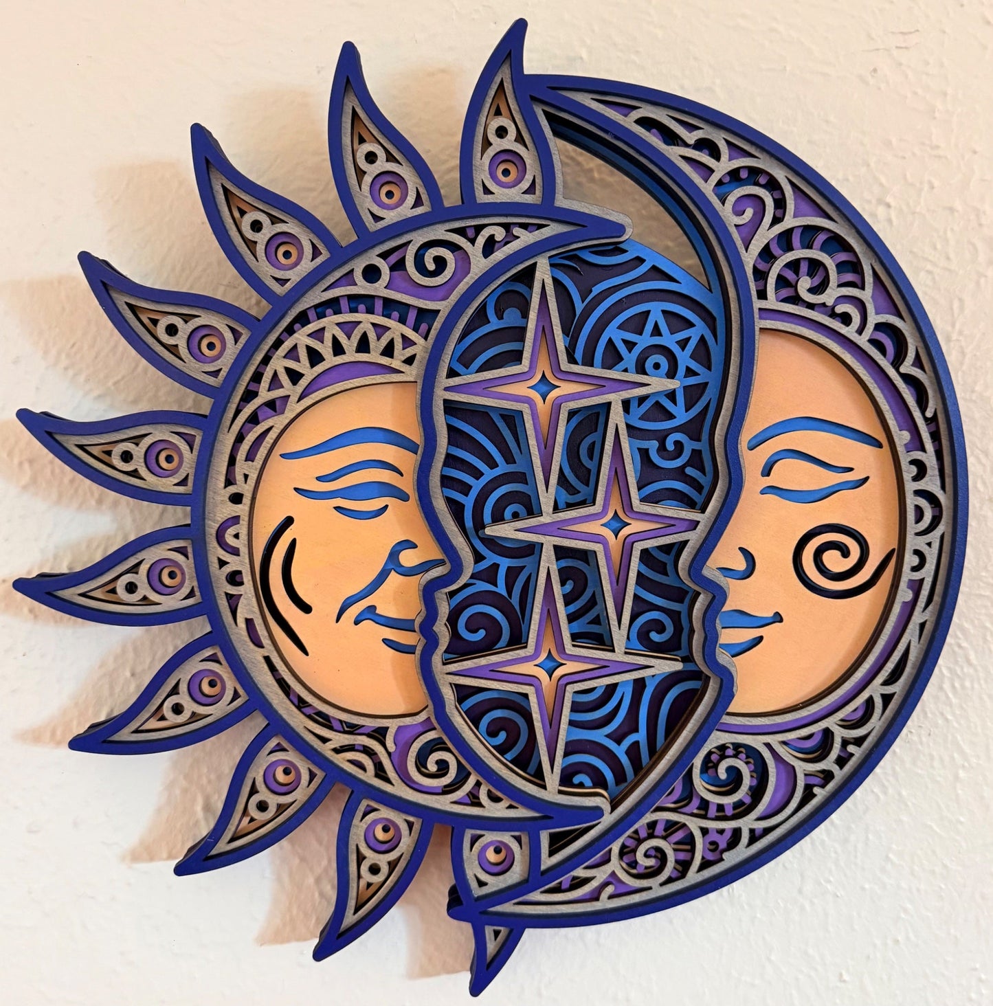 425 6 Layer Sun and Moon Hand Finished - Create Marketplace