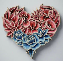 440 Multilayer Heart of Flowers-9 Layer Hand Made-R&B - Create Marketplace