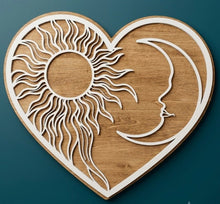 455 Sun and Moon Heart - 2 Hand Finished Layers - Create Marketplace