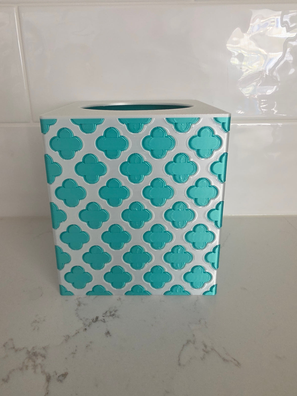 Modern Geometric Quatrefoil Tissue Box Cover
