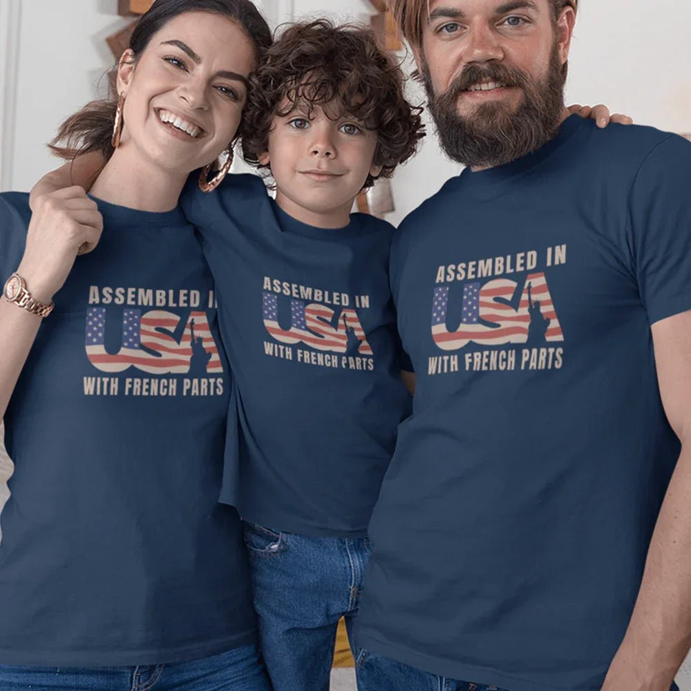 Assembled in USA With French Parts Matching Organic Cotton T-Shirts Family Set (Set of 3) - Create Marketplace