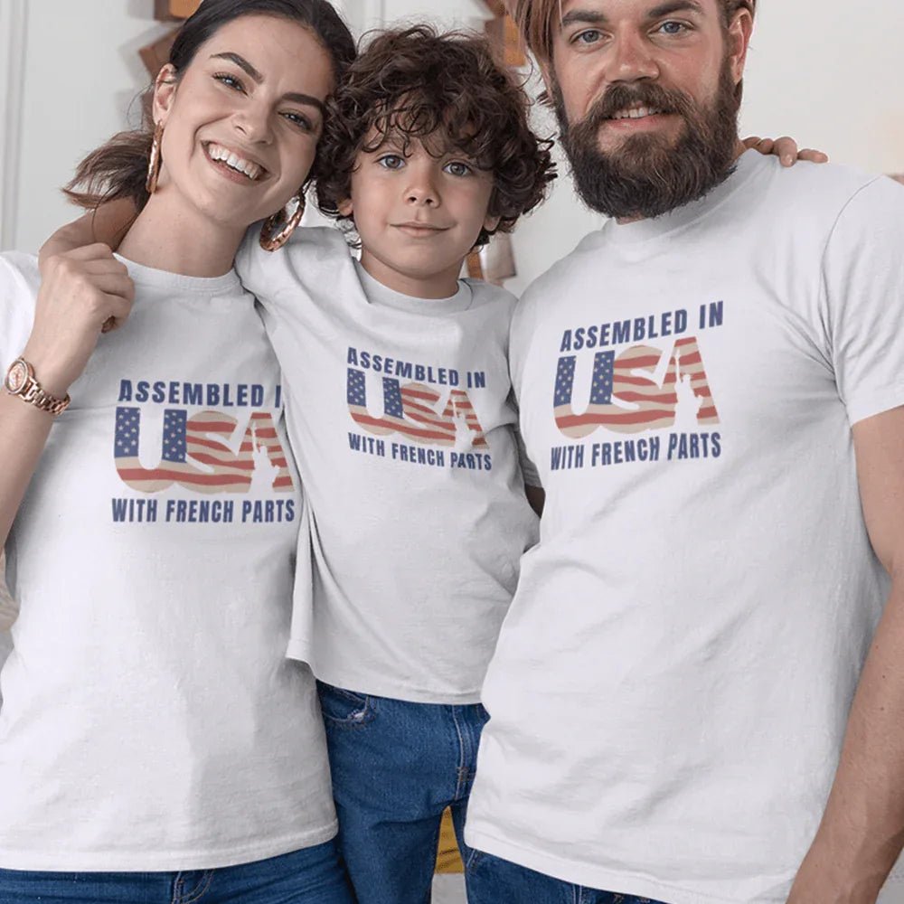 Assembled in USA With French Parts Matching Organic Cotton T-Shirts Family Set (Set of 3) - Create Marketplace
