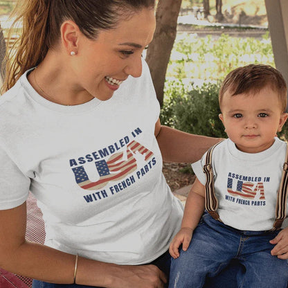 Assembled in USA With French Parts Mom and Child Organic Cotton T-Shirts family Set (Set of 2) - Create Marketplace