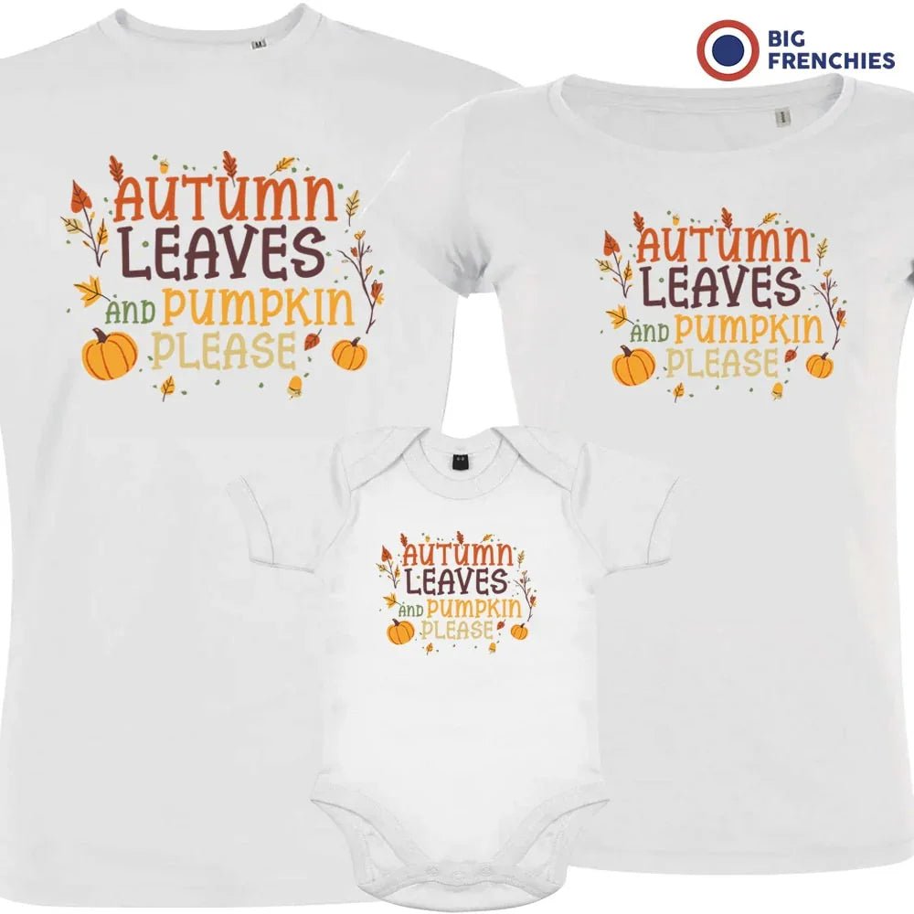 Autumn Leaves and Pumpkin Please Matching Organic Cotton Family Set (Set of 3) - Create Marketplace