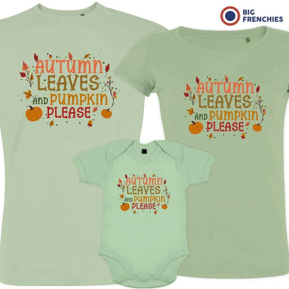 Autumn Leaves and Pumpkin Please Matching Organic Cotton Family Set (Set of 3) - Create Marketplace
