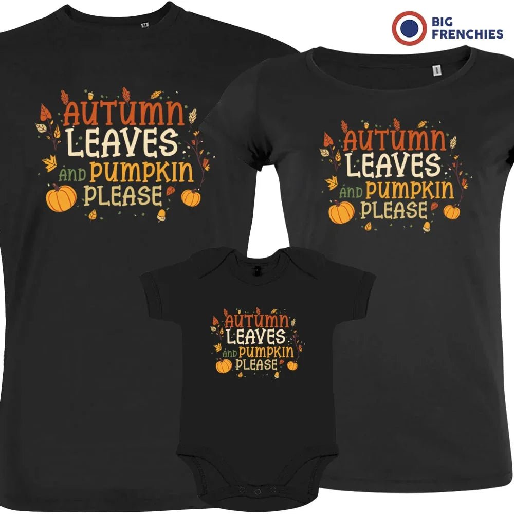 Autumn Leaves and Pumpkin Please Matching Organic Cotton Family Set (Set of 3) - Create Marketplace