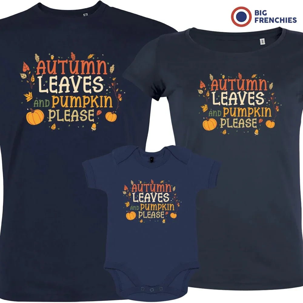 Autumn Leaves and Pumpkin Please Matching Organic Cotton Family Set (Set of 3) - Create Marketplace