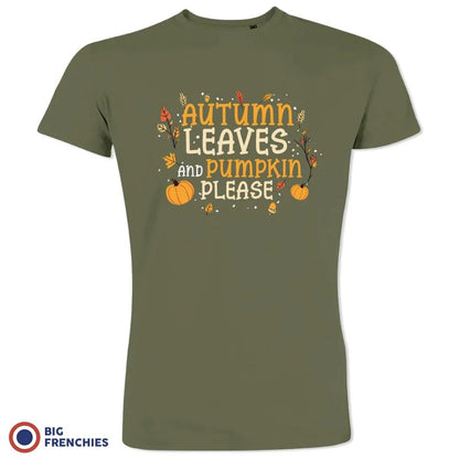 Autumn Leaves and Pumpkin Please Men's Organic Cotton Tee - Create Marketplace