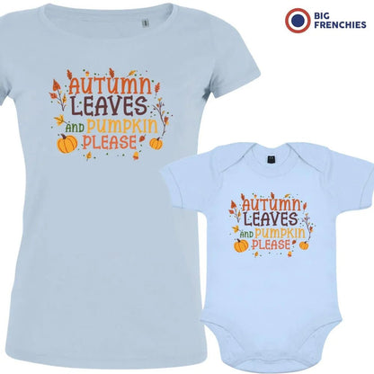 Autumn Leaves and Pumpkin Please Mom and Child Organic Cotton family Set (Set of 2) - Create Marketplace