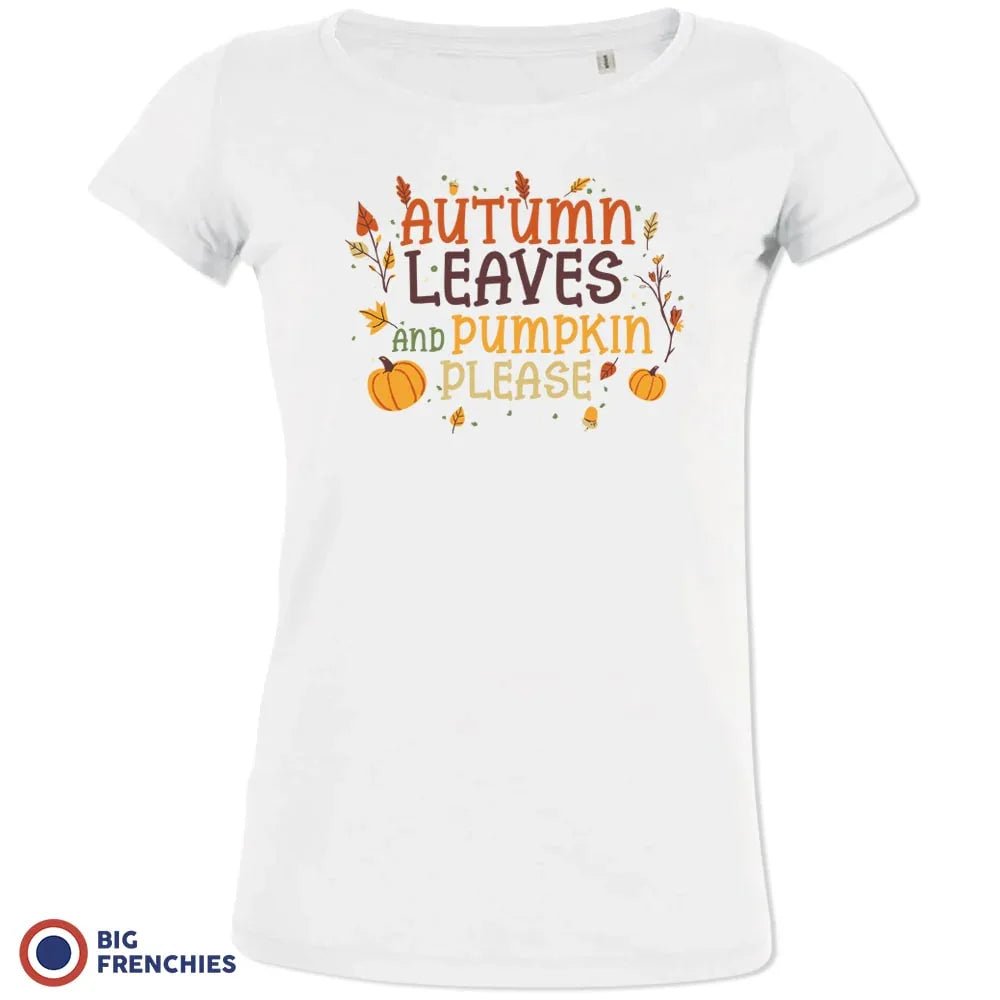Autumn Leaves and Pumpkin Please Women's Organic Cotton Tee - Create Marketplace