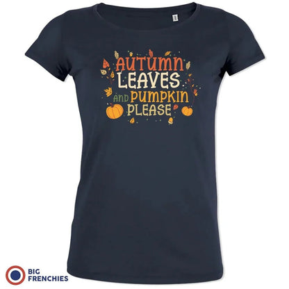 Autumn Leaves and Pumpkin Please Women's Organic Cotton Tee - Create Marketplace