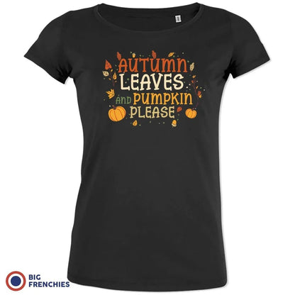 Autumn Leaves and Pumpkin Please Women's Organic Cotton Tee - Create Marketplace