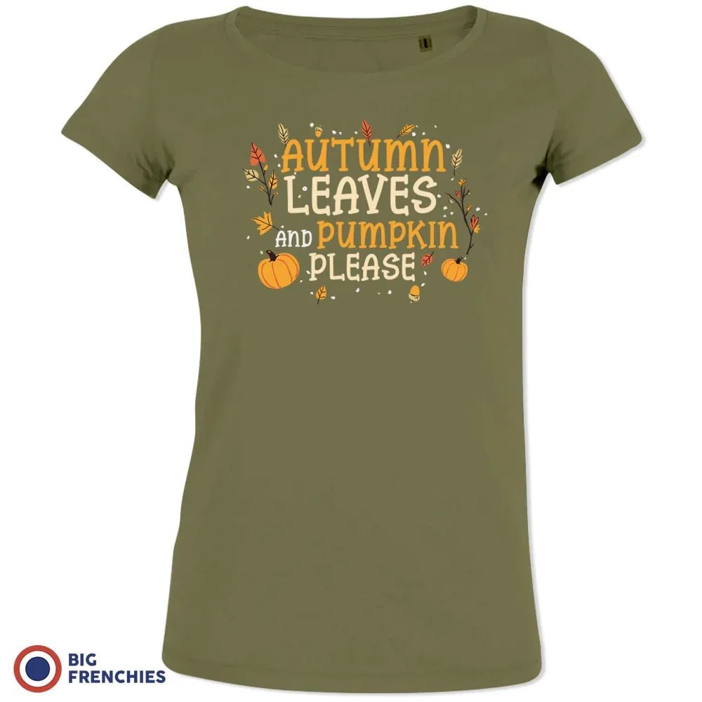 Autumn Leaves and Pumpkin Please Women's Organic Cotton Tee - Create Marketplace