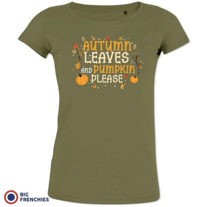 Autumn Leaves and Pumpkin Please Women's Organic Cotton Tee - Create Marketplace