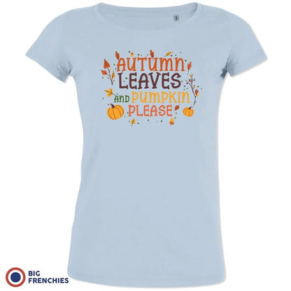 Autumn Leaves and Pumpkin Please Women's Organic Cotton Tee - Create Marketplace