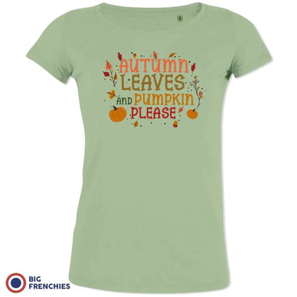 Autumn Leaves and Pumpkin Please Women's Organic Cotton Tee - Create Marketplace