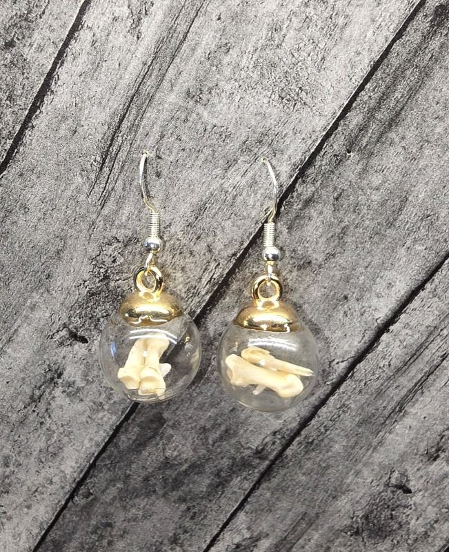 Badger Bones in Ball Earrings - Create Marketplace