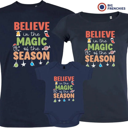 Believe In The Magic of the Season Christmas Matching Family Organic Tees (Set of 3) - Create Marketplace