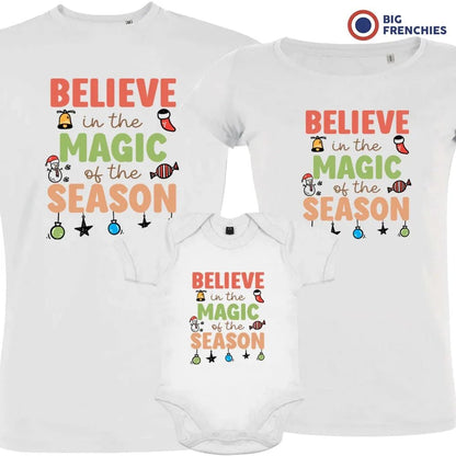 Believe In The Magic of the Season Christmas Matching Family Organic Tees (Set of 3) - Create Marketplace
