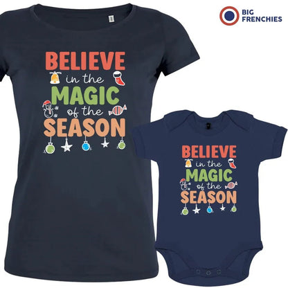Believe In The Magic of the Season Christmas Mom and Child Organic Cotton family Set (Set of 2) - Create Marketplace