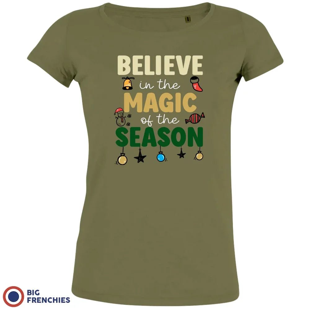 Believe In The Magic of the Season Christmas Women's Organic Cotton Tee - Create Marketplace