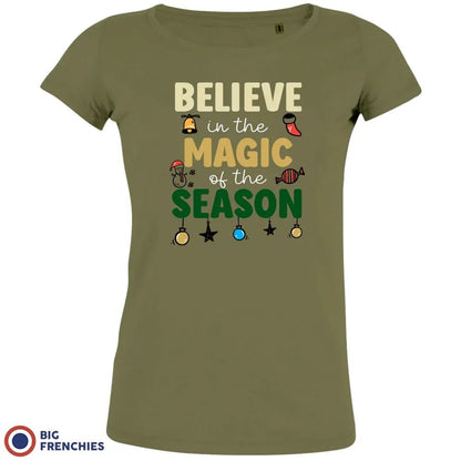 Believe In The Magic of the Season Christmas Women's Organic Cotton Tee - Create Marketplace