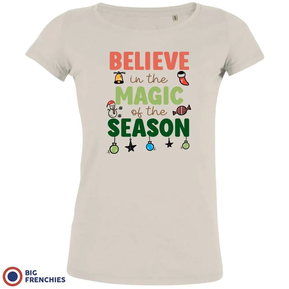 Believe In The Magic of the Season Christmas Women's Organic Cotton Tee - Create Marketplace