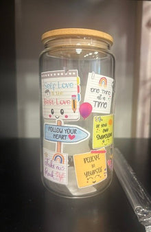 Believe in Yourself bamboo lid glass tumbler - Create Marketplace