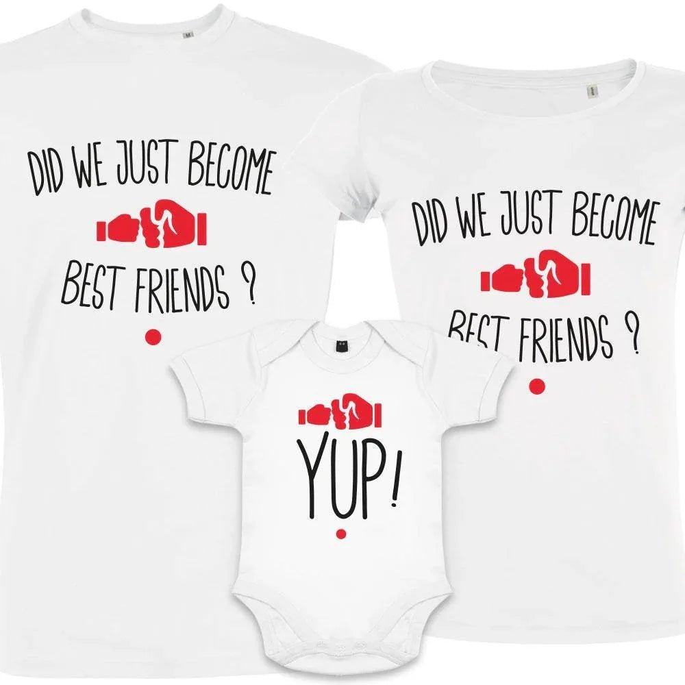 Best Friends Matching Family Organic Tees (Set of 3) - Create Marketplace