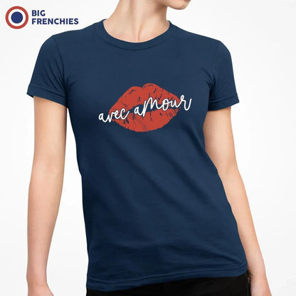 Bisous Avec Amour Women's Organic Cotton Tee - Create Marketplace