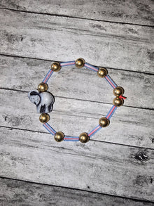 Blue and Gold Elephant Bracelet - made by kid sam - Create Marketplace
