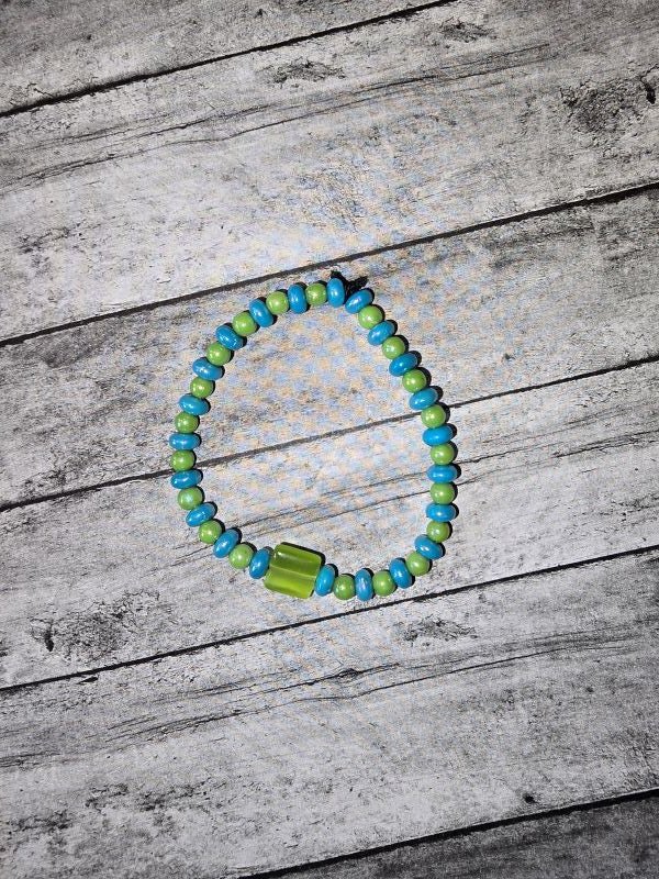 Blue and Green Bracelet - made by kid Sam - Create Marketplace
