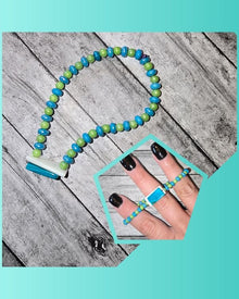 Blue and White Mother of Pearl Bracelet - made by kid Sam - Create Marketplace