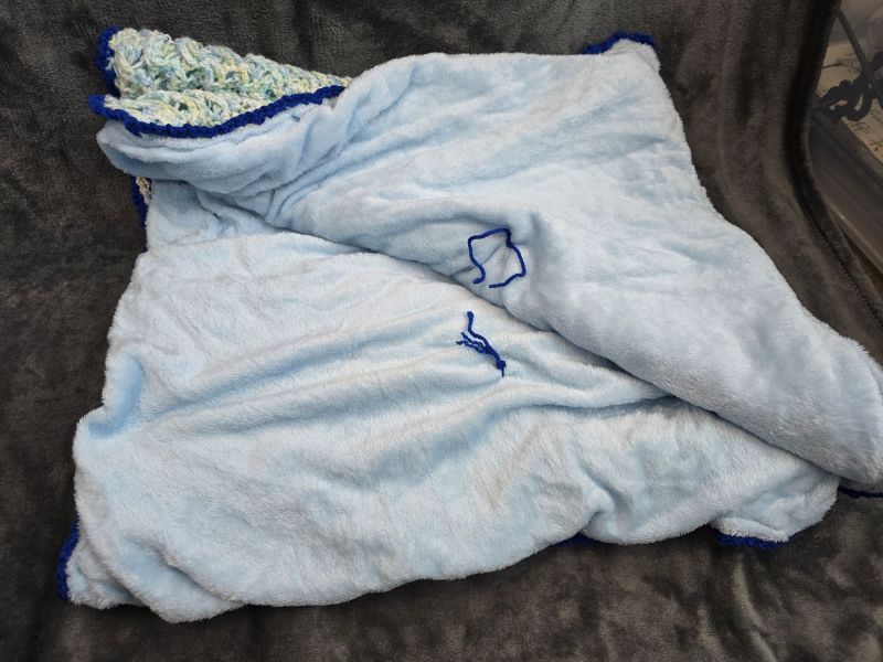 Blue/Green Crochet Blanket - Create Marketplace