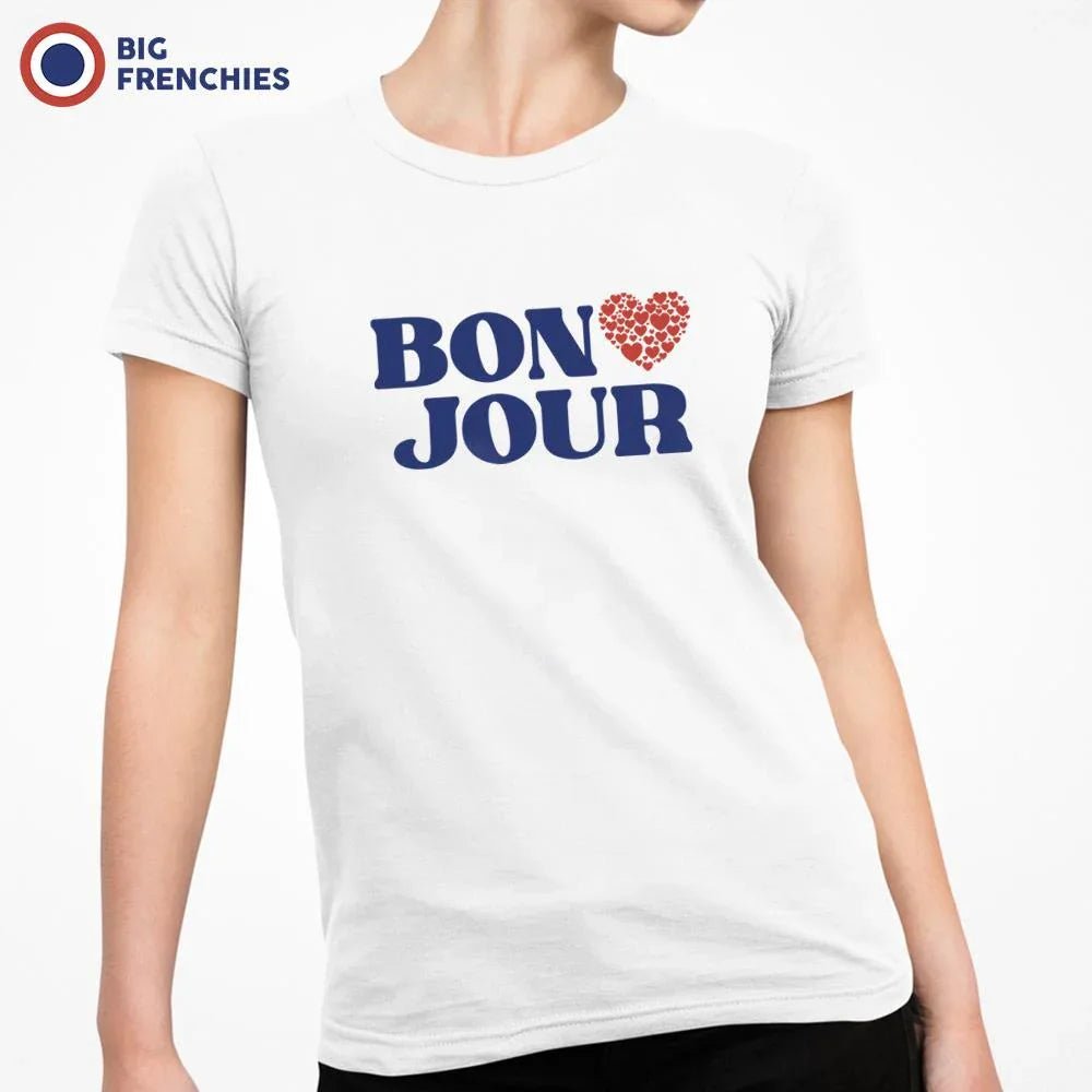 Bon Jour Heart Women's Organic Cotton Tee - Create Marketplace