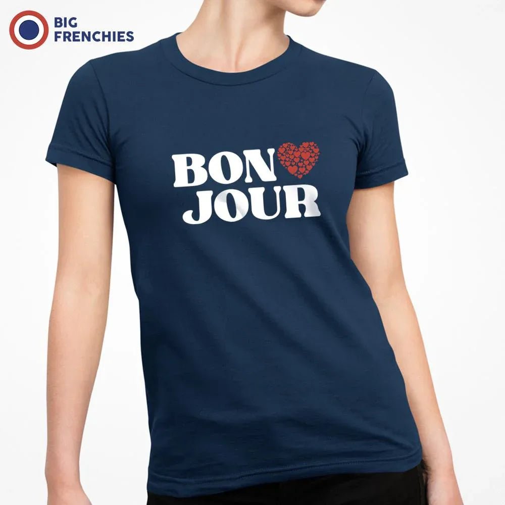 Bon Jour Heart Women's Organic Cotton Tee - Create Marketplace