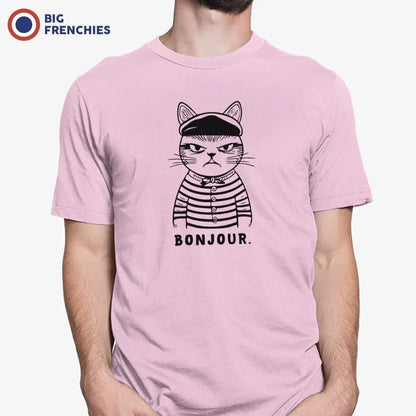 Bonjour Mad French Cat Men's Organic Cotton Tee - Create Marketplace